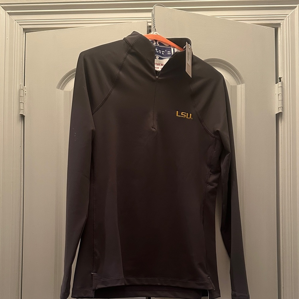 Black LSU Quarter-Zip Pullover